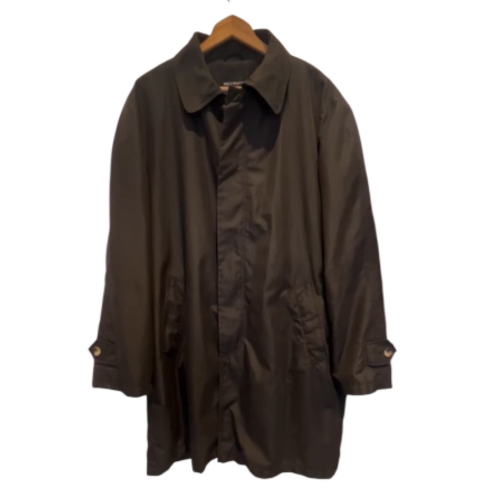 Bellissimo Men’s Black Overcoat Size 46 – Zip-Out Lining